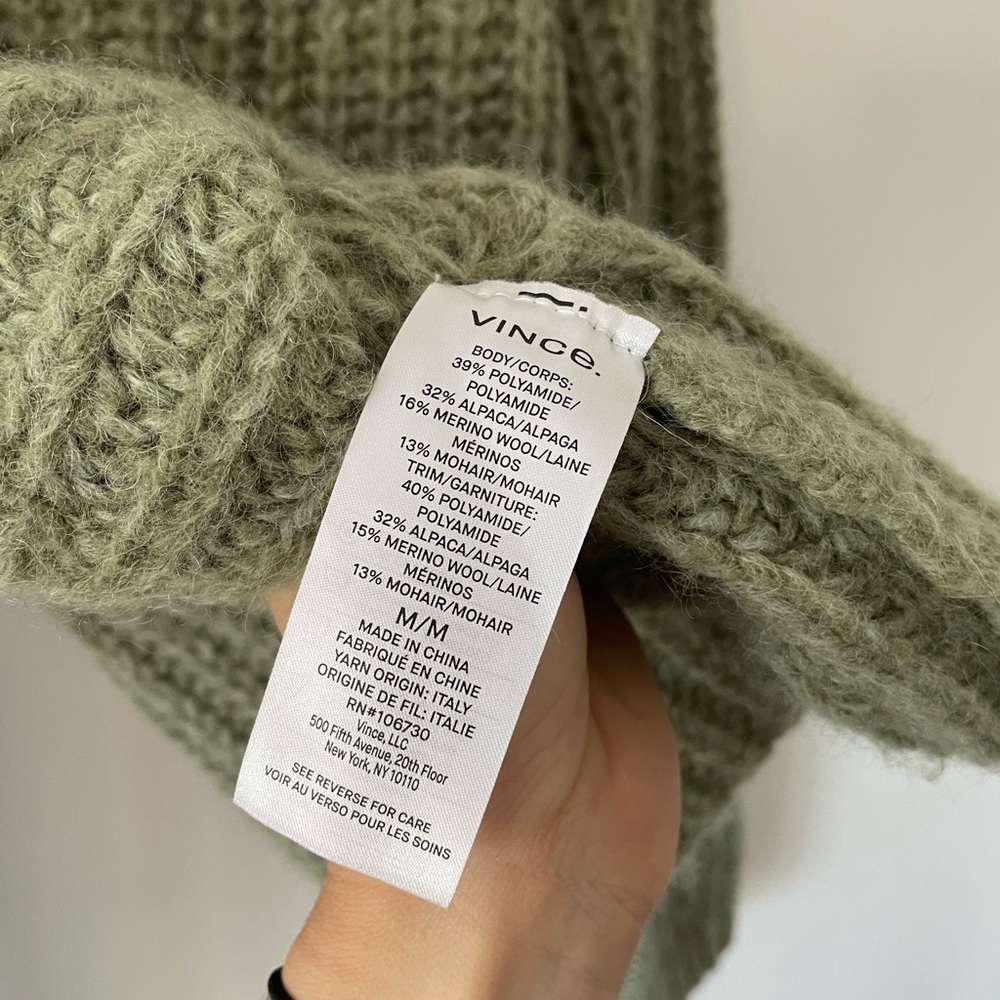 Vince Sage Green Cowl Neck Sweater - Picture 9 of 12